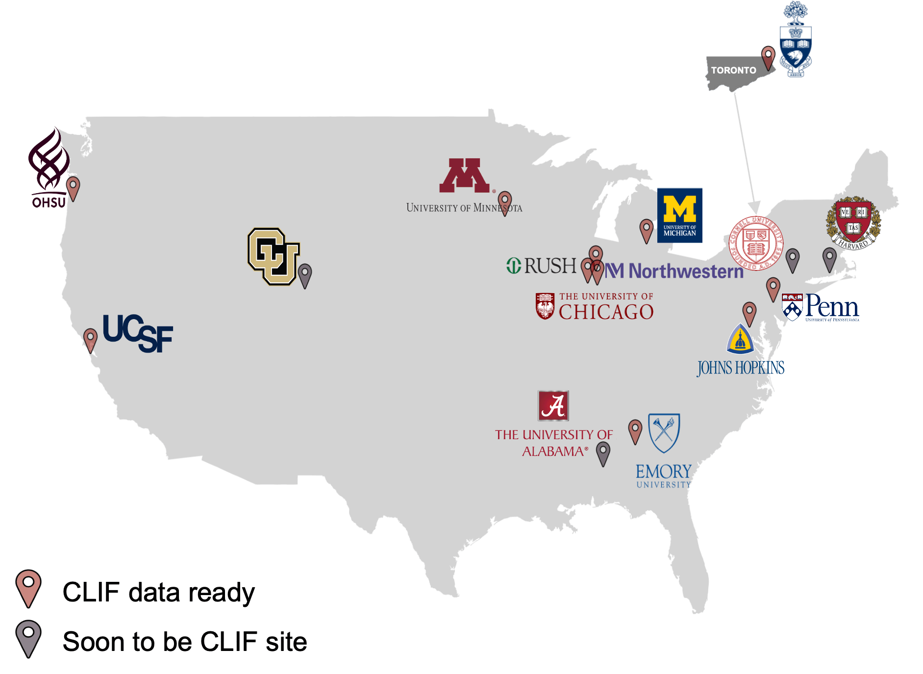 Map of CLIF Consortium Sites